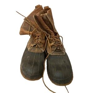Vintage LL BEAN Waterproof Maine Hunting Boots Mens Size 10 Leather USA made